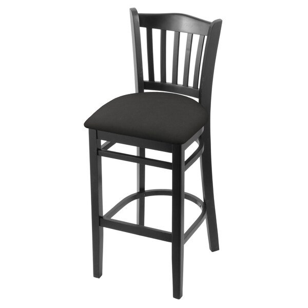 25" Counter Stool, Black Finish, Canter Iron Seat